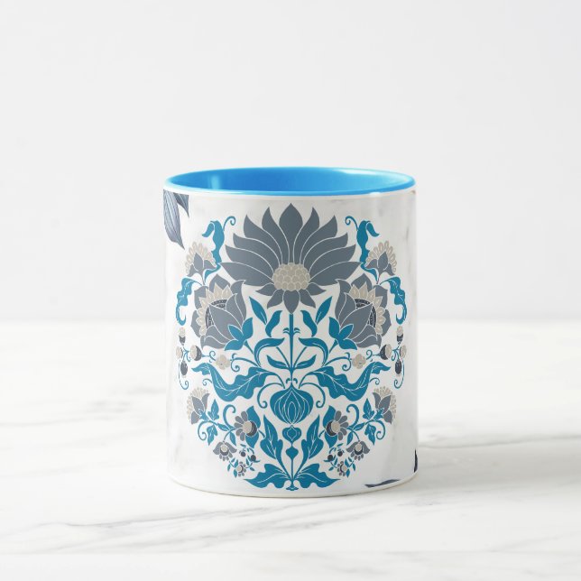 Die Ruhe der Natur, Aquamarine Kunstkunst von Mand Tasse (Zentrum)