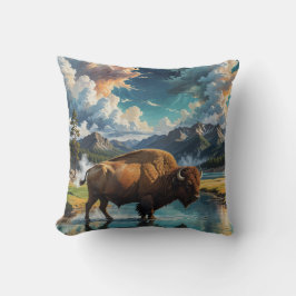 Die Ruhe im Wilden - Buffalo Kissen