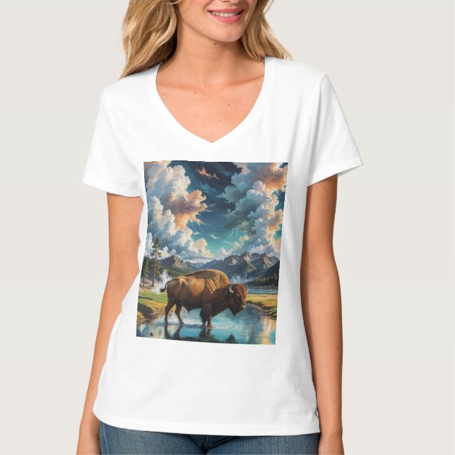 Die Ruhe im Wilden - Buffalo T-Shirt (Vorderseite)