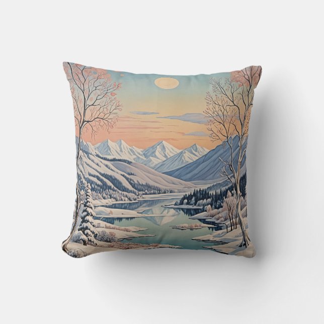 Die Ruhe im Winter Kissen (Vorderseite)