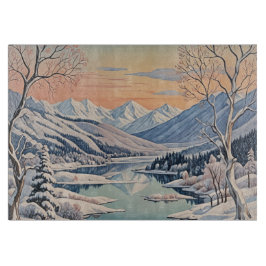 Die Ruhe im Winter Schneidebrett