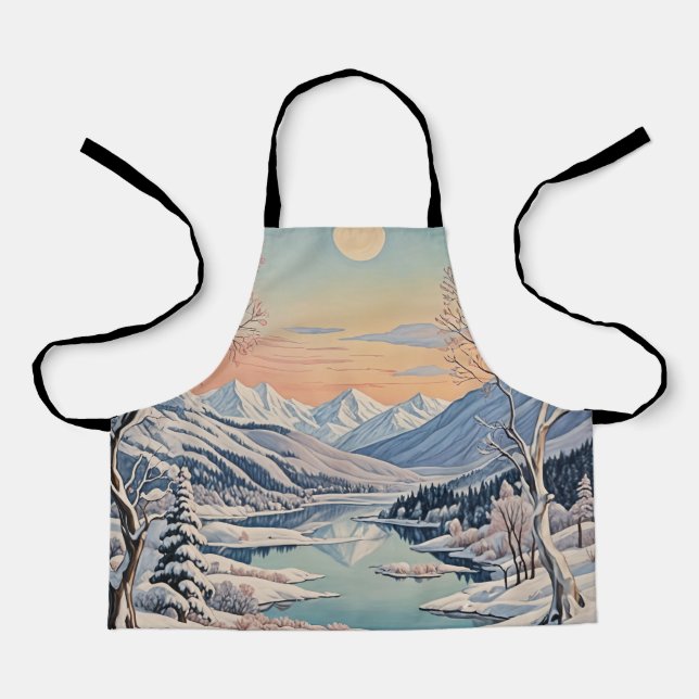 Die Ruhe im Winter Schürze (Vorderseite)