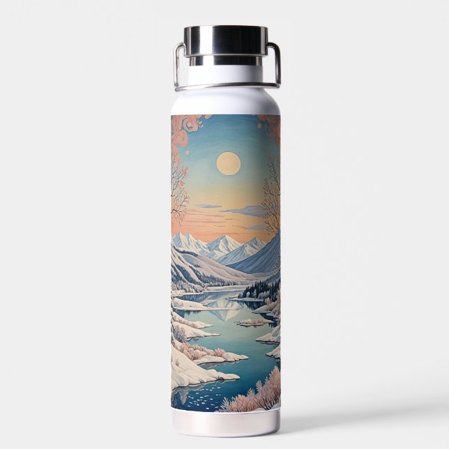 Die Ruhe im Winter Trinkflasche (Rückseite)