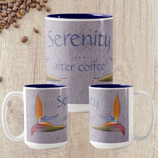 Die Ruhe nach dem Kaffee - Paradies der Vögel Zweifarbige Tasse (Von Creator hochgeladen)