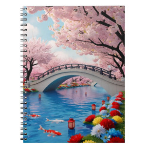 Die Ruhe über der Sakura-Brücke Notizblock
