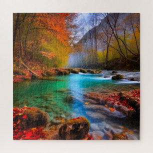 Die ruhige Landschaft der Herbstflüsse
