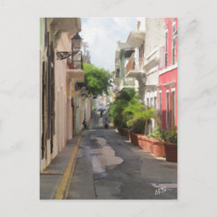 Die ruhige Little Street Puerto Rico Postkarte