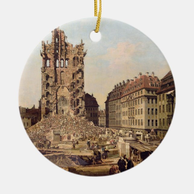 Die Ruinen des alten Kreuzkirche, Dresden Keramikornament (Vorne)