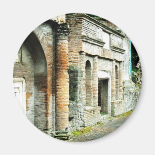 Die Ruinen von Pompeji - Markt mit Tempeln Magnet