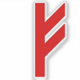 Die Rune Fehu (rot) Aufkleber