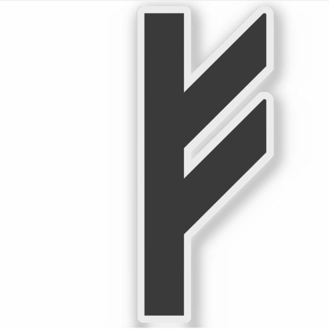 Die Rune Fehu (schwarz) Aufkleber (Vorderseite)