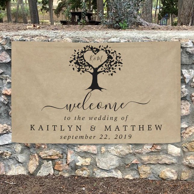 Die Rustic Heart Tree Hochzeitskollektion Banner (Von Creator hochgeladen)