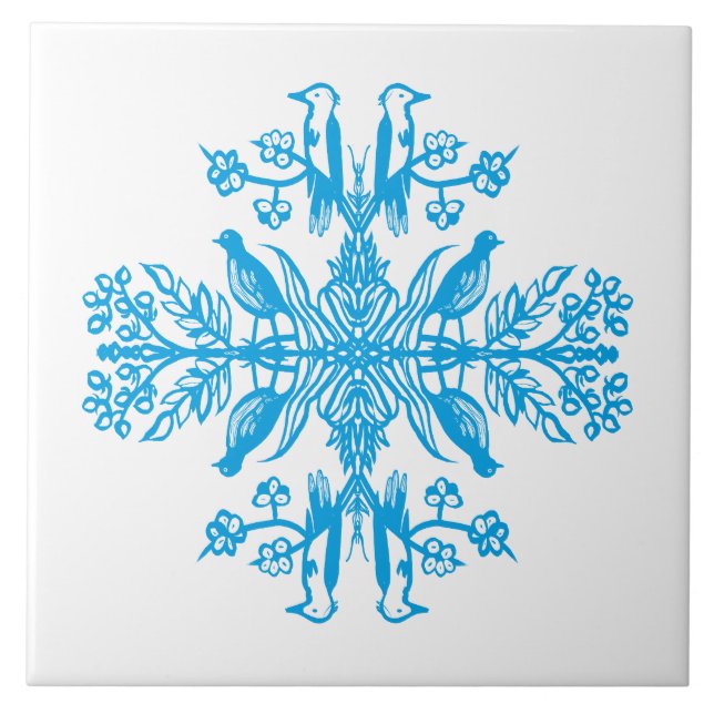 Die rustikale blaue Natur. Fliese (Vorderseite)