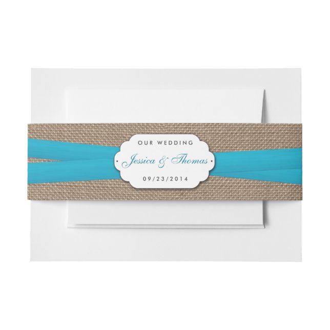 Die rustikale Blue Bow Wedding Collection Einladungsbanderole (Vorderseite Beispiel)
