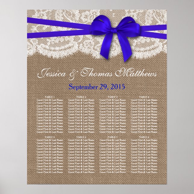 Die rustikale Blue Bow Wedding Collection Poster (Vorne)