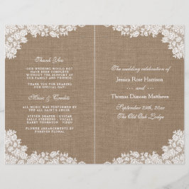 Die rustikale Burlap- und Vintage White Lace-Kolle