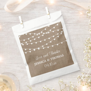 Die rustikale Hochzeitskollektion der Burlap-Licht Geschenktütchen