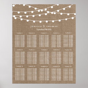 Die rustikale Hochzeitskollektion der Burlap-Licht Poster