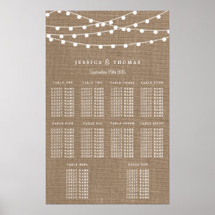 Die rustikale Hochzeitskollektion der Burlap-Licht Poster