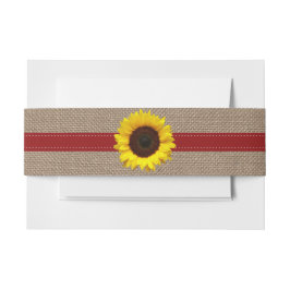 Die rustikale Hochzeitskollektion der Sonnenblumen Einladungsbanderole