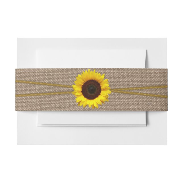Die rustikale Hochzeitskollektion der Sonnenblumen Einladungsbanderole (Vorderseite Beispiel)