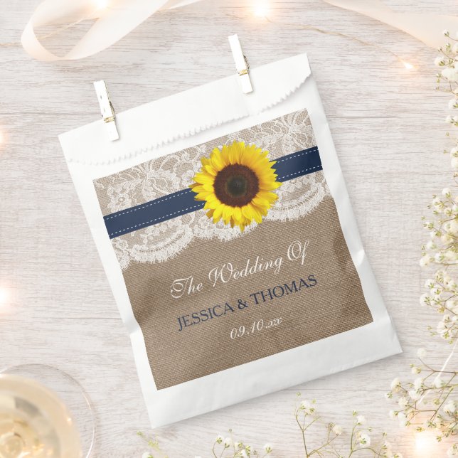 Die rustikale Hochzeitskollektion für Sonnenblumen Geschenktütchen (Ausgeschnitten)