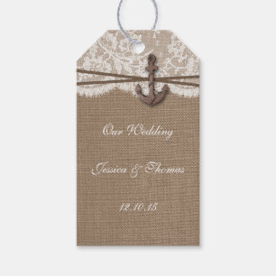 Die rustikale Hochzeitskollektion mit dem Anker Geschenkanhänger