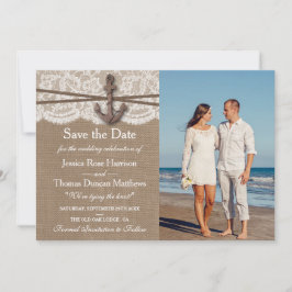 Die rustikale Hochzeitskollektion mit dem Anker Save The Date