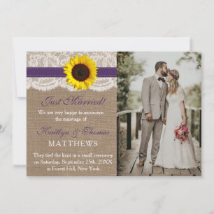 Die rustikale Hochzeitssammlung für Sonnenblumen - Ankündigung