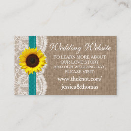 Die rustikale Hochzeitssammlung für Sonnenblumen - Begleitkarte