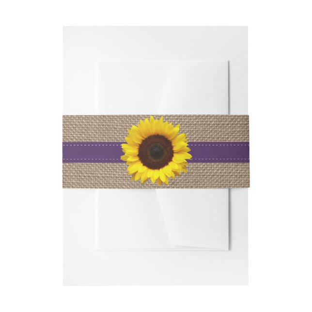 Die rustikale Hochzeitssammlung für Sonnenblumen - Einladungsbanderole (Vorderseite Beispiel)