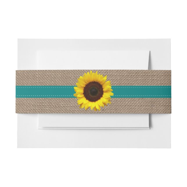 Die rustikale Hochzeitssammlung für Sonnenblumen - Einladungsbanderole (Vorderseite Beispiel)