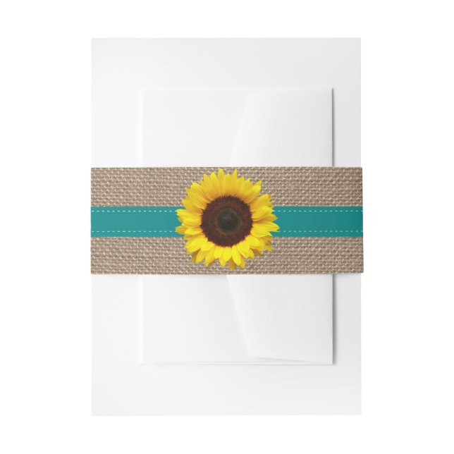 Die rustikale Hochzeitssammlung für Sonnenblumen - Einladungsbanderole (Vorderseite Beispiel)