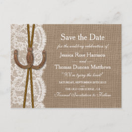 Die Rustikale Hufeisensammlung Save the Date Ankündigungspostkarte