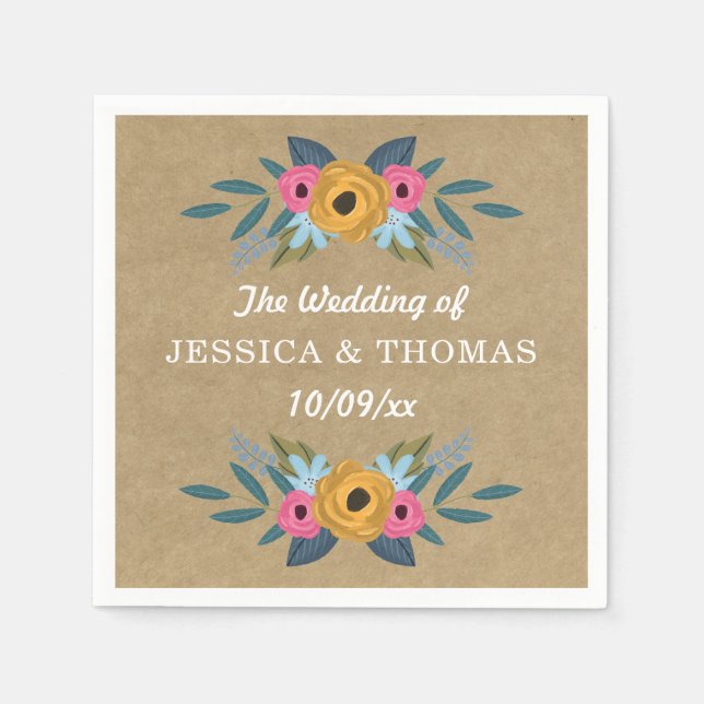 Die Rustikale Kraft-Blumenzwiebelsammlung Serviette (Vorderseite)