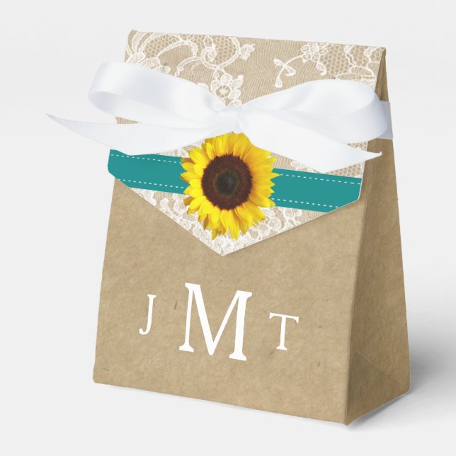 Die rustikale Kraft Sonnenblumen-Hochzeitssammlung Geschenkschachtel (Vorderseite)
