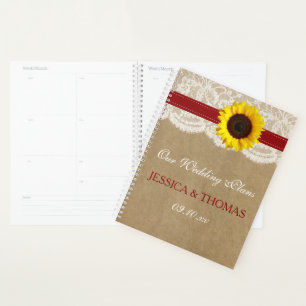 Die rustikale Kraft Sonnenblumen-Hochzeitssammlung Planer
