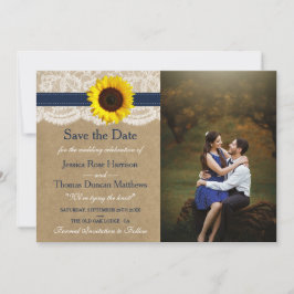 Die rustikale Kraft Sonnenblumen-Hochzeitssammlung Save The Date