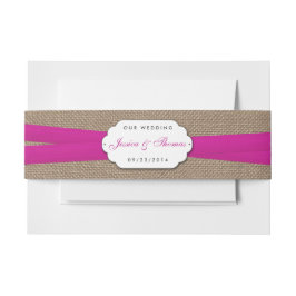 Die rustikale rosa Bow-Hochzeitskollektion Einladungsbanderole