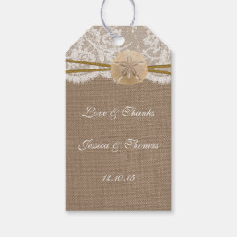 Die rustikale Sand Dollar Beach Hochzeitskollektio Geschenkanhänger