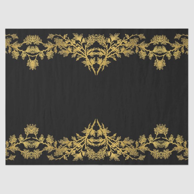 Die Rustikale Schwarze-Gold-Sammlung - Gewebepapie Seidenpapier (Vorderseite)