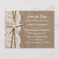 Die rustikale Starfish-Sammlung Save the Date