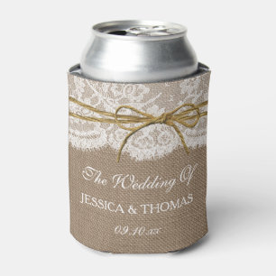 Die rustikale Twine Bow Wedding Collection Dosenkühler