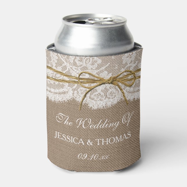 Die rustikale Twine Bow Wedding Collection Dosenkühler (Kanne Vorderseite)