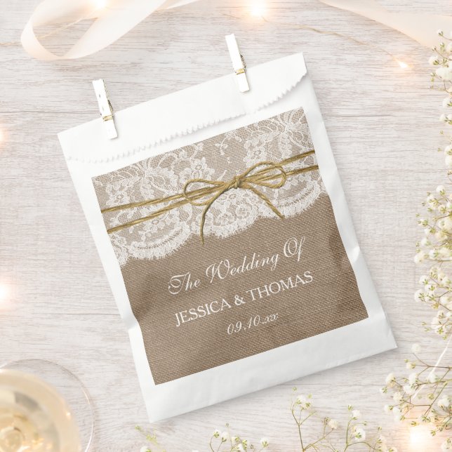 Die rustikale Twine Bow Wedding Collection Geschenktütchen (Ausgeschnitten)