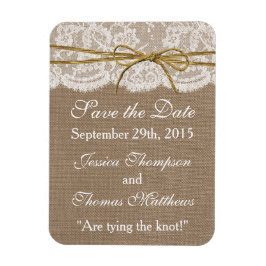 Die rustikale Twine Bow Wedding Collection Magnet