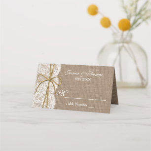 Die rustikale Twine Bow Wedding Collection Platzkarte