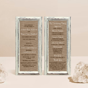 Die rustikale White Frame & Burlap Wedding Collect Programm