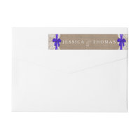 Die rustikalen Blue Bow Wedding Collection Labels
