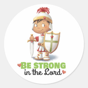 Die Rüstung Gottes sei stark im Lord-Aufkleber Runder Aufkleber